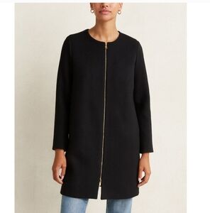 J Crew Wool Double Cloth Collarless Coat Size 8